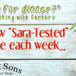 Recipe banner with fresh tomatoes and greens