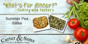 Summer pea salsa and fresh produce