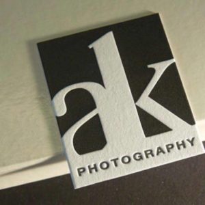 Embossed ak photography black and white logo