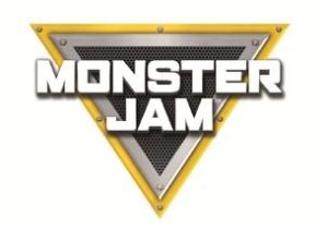 Monster Jam logo with metallic triangular design